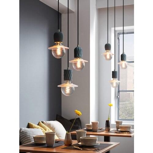 Chandelier Cement Glass For Dining Room Restaurant Home Decor Chandelier Pendant Light Chandeliers lamps Luxury Lighting