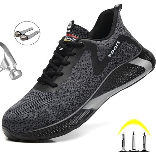2021 Safety Shoes Male Lightweight Men Boots Steel Toe Shoes Work Sneakers Men Casual Shoes Indestructible Safety Boots Footwear