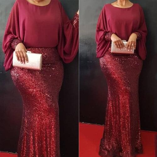 Richkeda Store New 2021 African Dresses For Women 2021 New Evening Party Gowns Elegant Sequin Maxi Dress Muslim Fashion Abaya