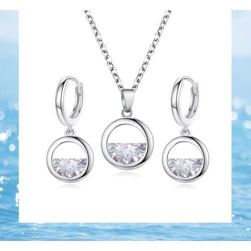 Woozu New Trendy Korean Crystal Round Minimalist Pendant Necklaces For Women Wedding Party Accessories Kolye Collares