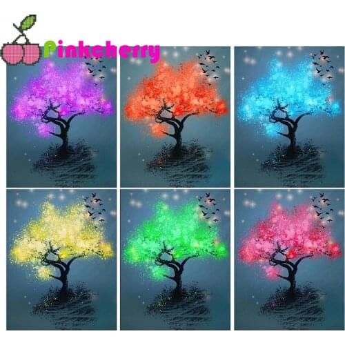 Landscape Lake colorful trees 5D DIY Diamond Painting Full Square Round Drill mosaic Diamond Embroidery gift home decor k1125
