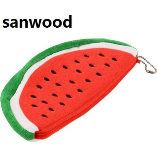 Watermelon Plush Key Coin Wallet Purse Cosmetic Makeup Pouch Phone Pencil Pen Bag 92DE