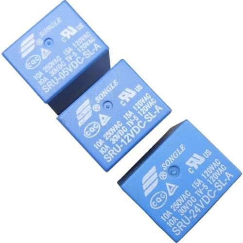 100Pcs SONGLE SRU Power Relay SRU-05VDC-SL-A SRU-12VDC-SL-A SRU-24VDC-SL-A 4 Pins DC 5V 12V 24V Normally Open A Type 10A 710-12