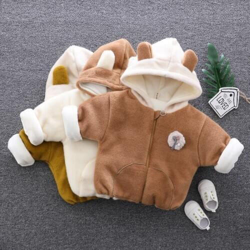 Girls Wool Sweater Coat Winter Clothing Newborn Plush Thickened Babys Clothing 2 3 4 Year Old Baby Clothes