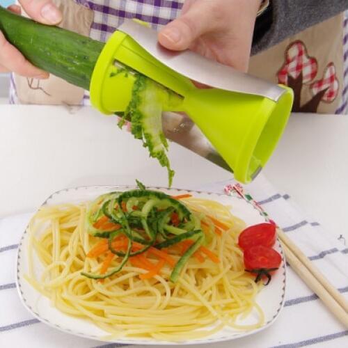 Shred Device Multi-Function Spiralizer Vegetable Cutters Rotary Screw Food Chopper PP+Stainless Steel Handy Grater Fruit Slicer