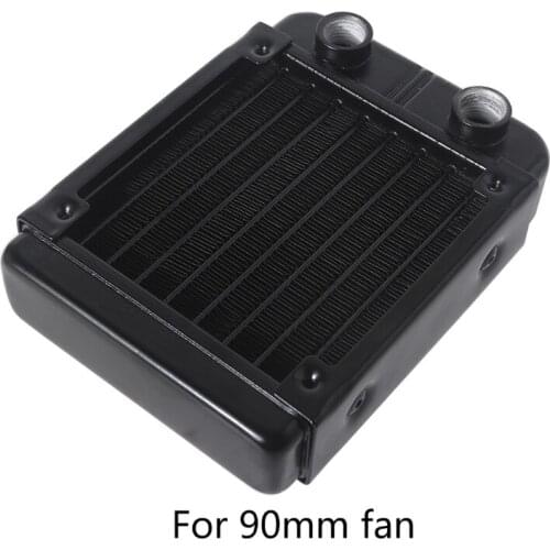 DIY Liquid Cooling System High-Density Fins 8-Row Tubes Aluminum Radiator for Computer Water Cooling System 90mm/3.54in HCCY