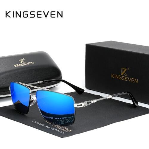 KINGSEVEN 2020 New Mens Glasses Structure Design Temples Sunglasses Brand Polarized Women Stainless steel Material Gafas De Sol