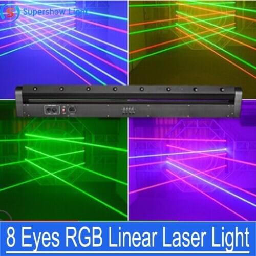 Led Disco Bar 8 Eyes Red Color Laser DJ Light 8 Heads RGB Laser Moving Head Stage Lighting 500mw Red Laser Project DMX512