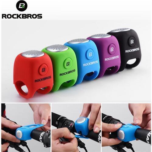ROCKBROS 110 DB Rainproof Bicycle Electric Bell Horn MTB Electric Scooter Handlebar Silica Gel Shell Ring Bike Bell