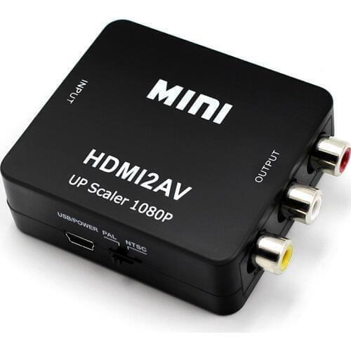 Wiistar 1080P Mini HDMI to RCA AV Composite Adapter Converter HDMI2AV Adapter Converter Box Support NTSC PAL Output for TV DVD