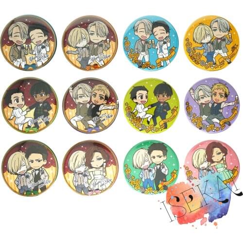 Yuri!!! on Ice Anime Badge Prince Victor Nikiforov Yuuri Katsuki Yuri Plisetsky Cute Metal Badge Brooch Pins