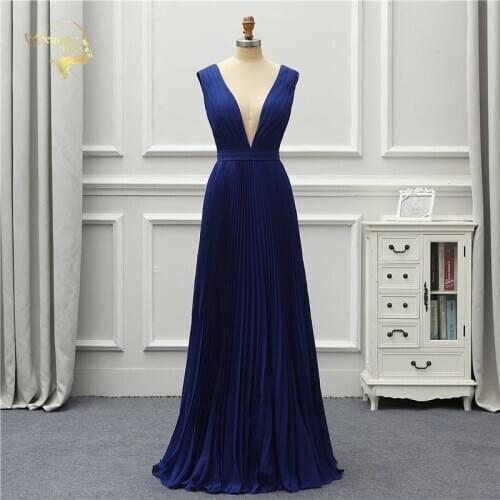 Jeanne Love Formal Evening Dress Simple New Arrival Low Cut Sexy Backless Elegant Party Robe De Soiree Vestido De Festa OL5222