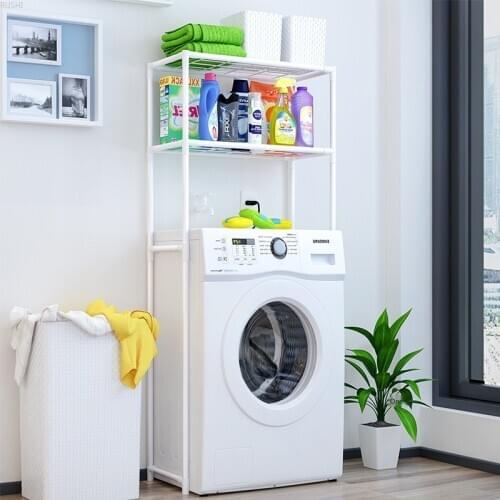 2-tier Bathroom Washing Machine Storage Rack Floor Type Standing Toilet Storage Shelf Bathroom Shelf Organizer Saving Space