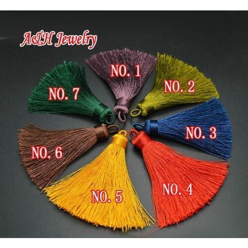 20pcs Mixed 7 Colors Fashion Jewelry DIY Findings 6cm Silk Tassels For Earrings Making Materials Blue Red Green Yellow