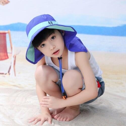 2021 Children Sun Hat Kids Wide Brim Bucket Cap Summer Beach Casual Hat Girls Boys Outdoor Travel Sun Hats Fisherman Caps