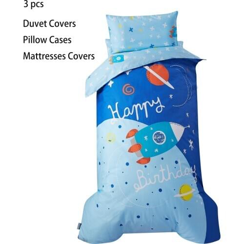 3 Pcs Baby Kids Bedding Sets 100% Cotton Baby Bedding Duvet Covers+Mattresses Covers(sheet)+Pillow Cases Kindergarten Bedding