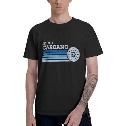 Cardano T Shirt for Men 100% Cotton Printing T-shirts Graphic Tshirt Short Sleeve ADA Cryptocurrency Crypto Currency Tee Top