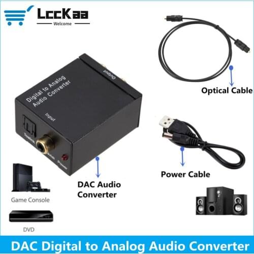 Digital to Analog Audio Converter Optical Fiber Toslink Coaxial Signal to RCA R/L Audio Decoder SPDIF ATV DAC Amplifier
