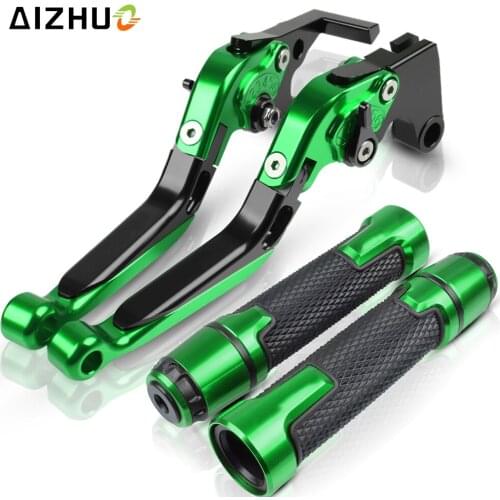 For KAWASAKI ZX1100 ZX11 ZX 1100 11 1990-2001 Motorcycle Folding Extendable Brake Clutch Levers+Hand Grips Motorbike Handlebar