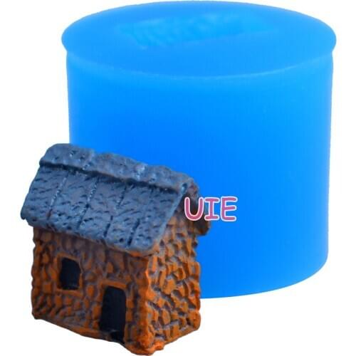 FYL664U 16.6mm x 9.5mm x 18.7mm 3D House Silicone Mold Fondant Cake Decoration Candy Resin Clay Earrings Necklace Craft Soap