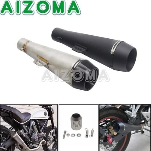 38-51mm Dirt Bike Motorcycle Exhaust Muffler Pipe M4 Universal for Cafe Racer Scooter ATV Motocross Black Chrome