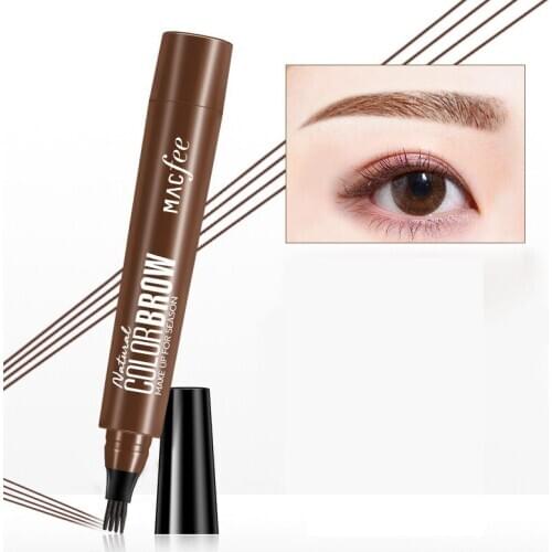 Macfee Four-claw Eyebrow Waterproof Natural Eyebrow Pen Tint Fork Tip Eyebrow Tattoo Pencil Long Lasting Easy To Use Cosmetic