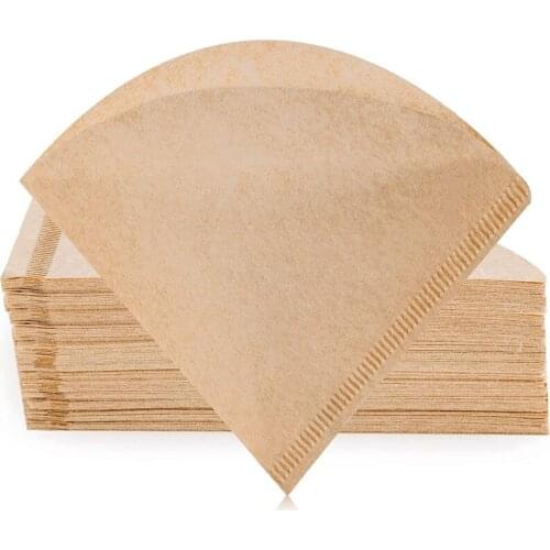 Cone Coffee Filters 2-4 Cups Natural Coffee Paper Filters V02, Compatible with V60 and No.2 Size Pour Over Drippers