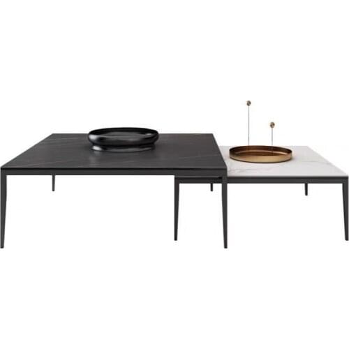 Italian slate coffee table simple combination small household square coffee table modern telescopic custom small tea table