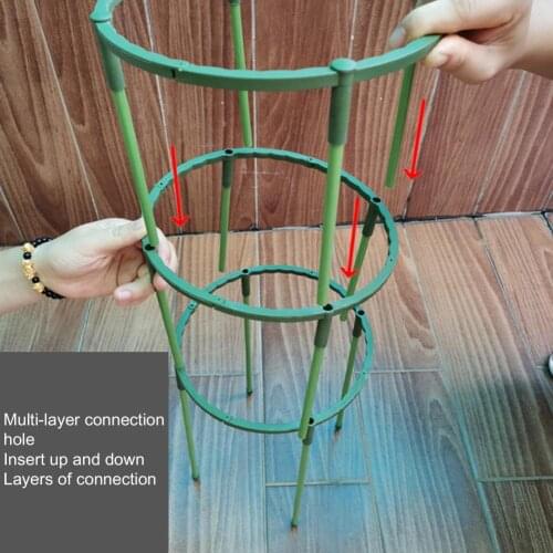 T Shape 6 Set Portable Garden Flower Tomato Support Rings Easy Installation Orchid Frame Universal for Orchard