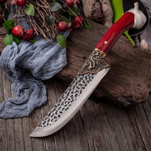 Forged Slaughter Boning Knife Longquan Copperhead Kitchen Knife Slaughter Pigs Sheep Fish Stainless Steel Meat Cutting Knife