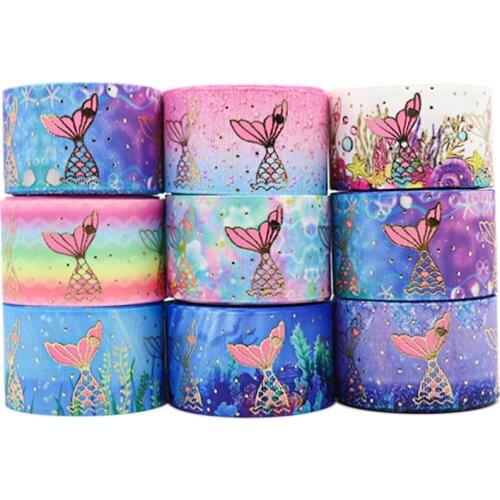 10 Yards 1.5'' 38MM Fish Tail Printed Grosgrain Ribbons For Hair Bows DIY Handmade Materials Y2020111202