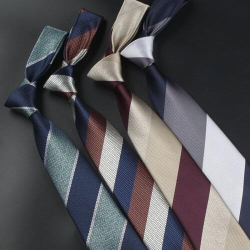 Linbaiway 8cm 2021 Jacquard Woven Neck Tie for Mens Handmade Striped Necktie Classic Business Party Collar Cravat Wedding Gifts