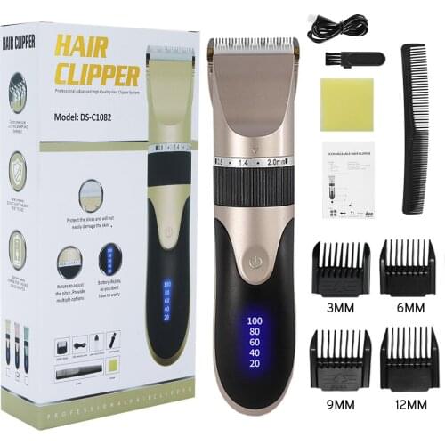 USB Professional Hair Clipper Shaver Trimmer Digital Mens Barber Beard Trimmer Hair Cutting Machine Ceramic Blade Razor