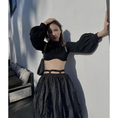 Fashion 2021AW Autumn High Quality Women Chains Cotton Long Sleeve Short T-Shirt Ladies Luxury Tops Tee Ddxgz2 5.27