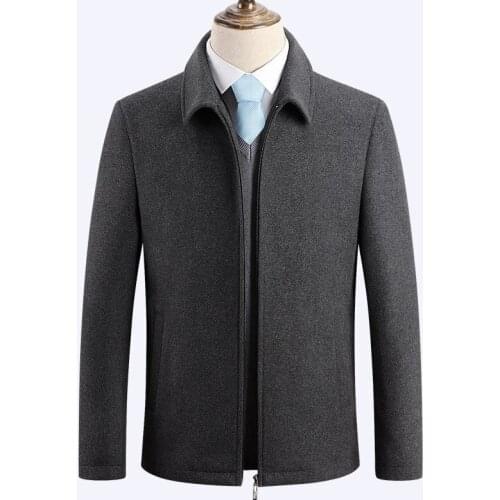 2019 Brand Men Wool Blends zipper Coats Autumn Winter New Solid Color High Quality Mens Wool Coats Luxurious Wool Blends Coat