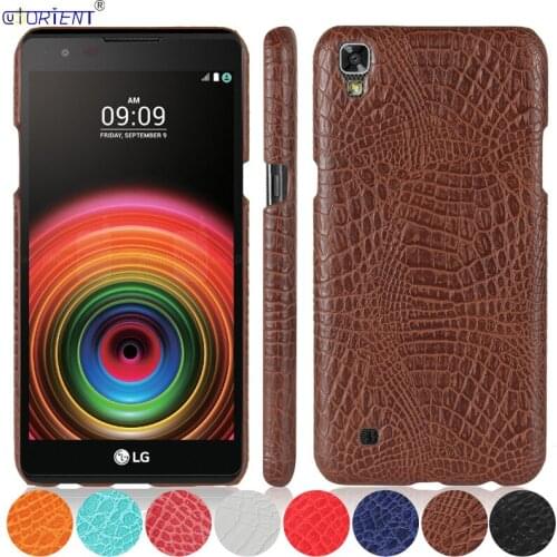 CUSORIENT Phone Funda for LG X Power Crocodile Skin Bumper Case for LG XPower Hard PC Frame Cover K220DS K450 LGK220Z Back Coque