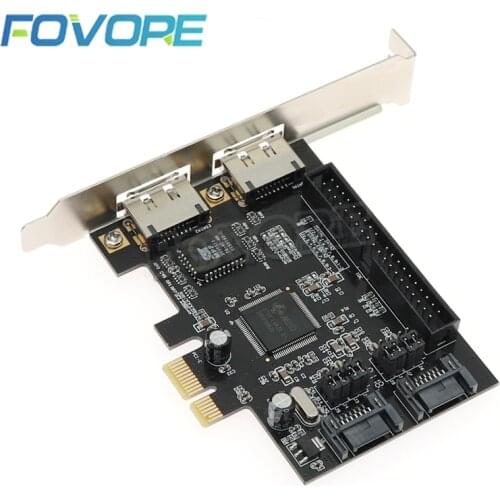 PCI express to 2 Ports SATA IDE eSATA Controller SATA 2.0 to PCIe PCI-e Adapter Converter Expansion Card RAID Chip JMB363