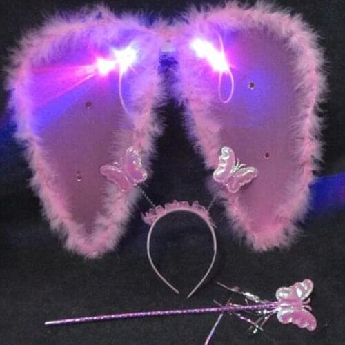 Girls Princess Light-Up Angel Wings Headband Magic Wand Cosplay Props Party wedding birthday Christmas Halloween Xmas