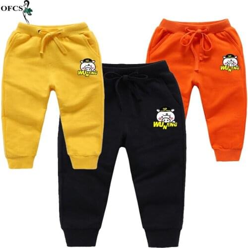 Seller Pants For Girls Teenagers Spring Wear Cotton Elastic Waist Cartoon Sport Casual Pants Enfant 2-12 Year Trousers For Child