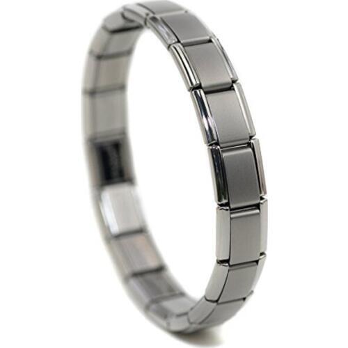 Adjustable matte center classic 9mm size 18 composable links modular Italian charm starter bracelet