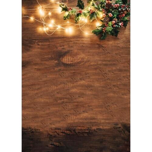 Christmas String Light Photo Backdrops Wooden Board Party Decor Photographic Background Photocall Photo Studio for Children Baby