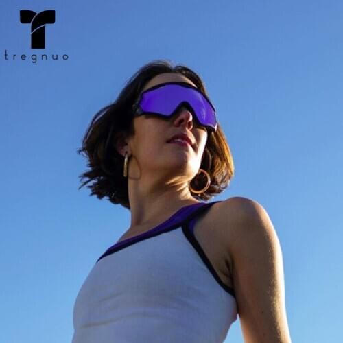 TREGNUO 2021 Outdoor Sports Sunglasses Women Glasses Siamese Mirror Brand Polarized Glasses Men