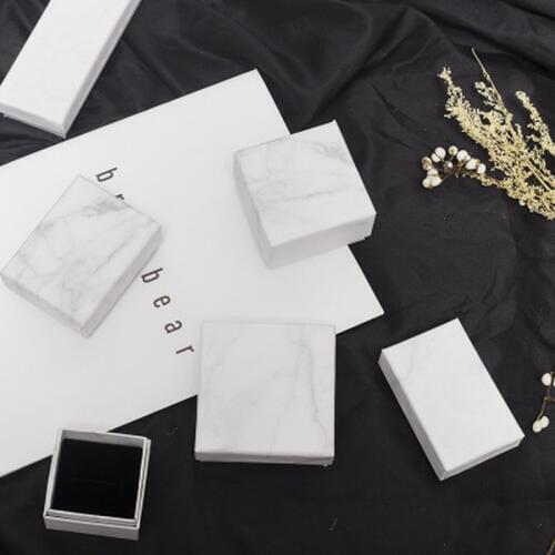 24Pcs Jewelry Packaging Box for Bracelet Necklace Ring Gift Boxes Set Marbling Pattern Display Organizer Paper Wedding Box case