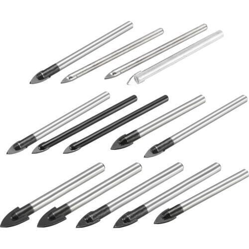 Uxcell Spear Point Head Ceramic Marble Tile Glass Drill Bit for Ceramic Brick Glass Masonry Tile Wood Sliver and Black