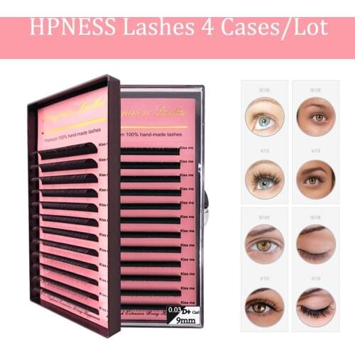 Premium Soft Eyelash Extension 4 trays/lot Silk Mink Lashes Individual Lashes 8-15mm All Sizes Classic Eye Lashes Free Shipping