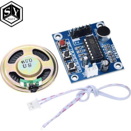 1PCS Great IT ISD1820 recording module voice module the voice board telediphone module board with Microphones + Loudspeaker