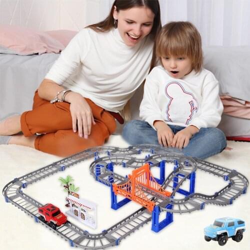 Railway Magical Racing Track Play Set DIY Bend Flexible Race Track Toys for Children Boys Electronic Car Toys Gifts for Kids