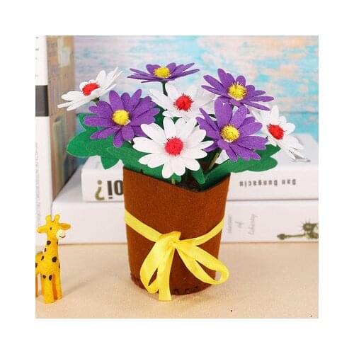 1PCS New Hot Early Childhood Educational Toys 3D DIY Non-woven Artificial Flower Pot Children Hand Toys Color Random