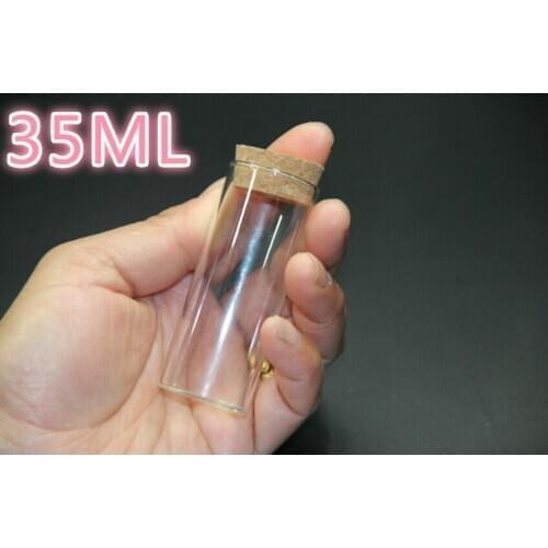 1000PCS 30*75mm 35ml Test Tube with Cork Stopper Spice Bottles Container Jars Vials DIY Craft Glass Bottle Jars Storage Bottles