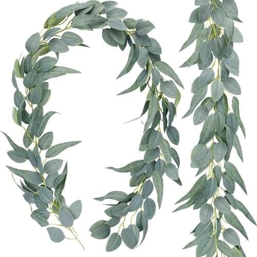 2 Pack Artificial Eucalyptus Garland Eucalyptus Vine, Composed of 2 Types of Eucalyptus Leaves, Artificial Greenery